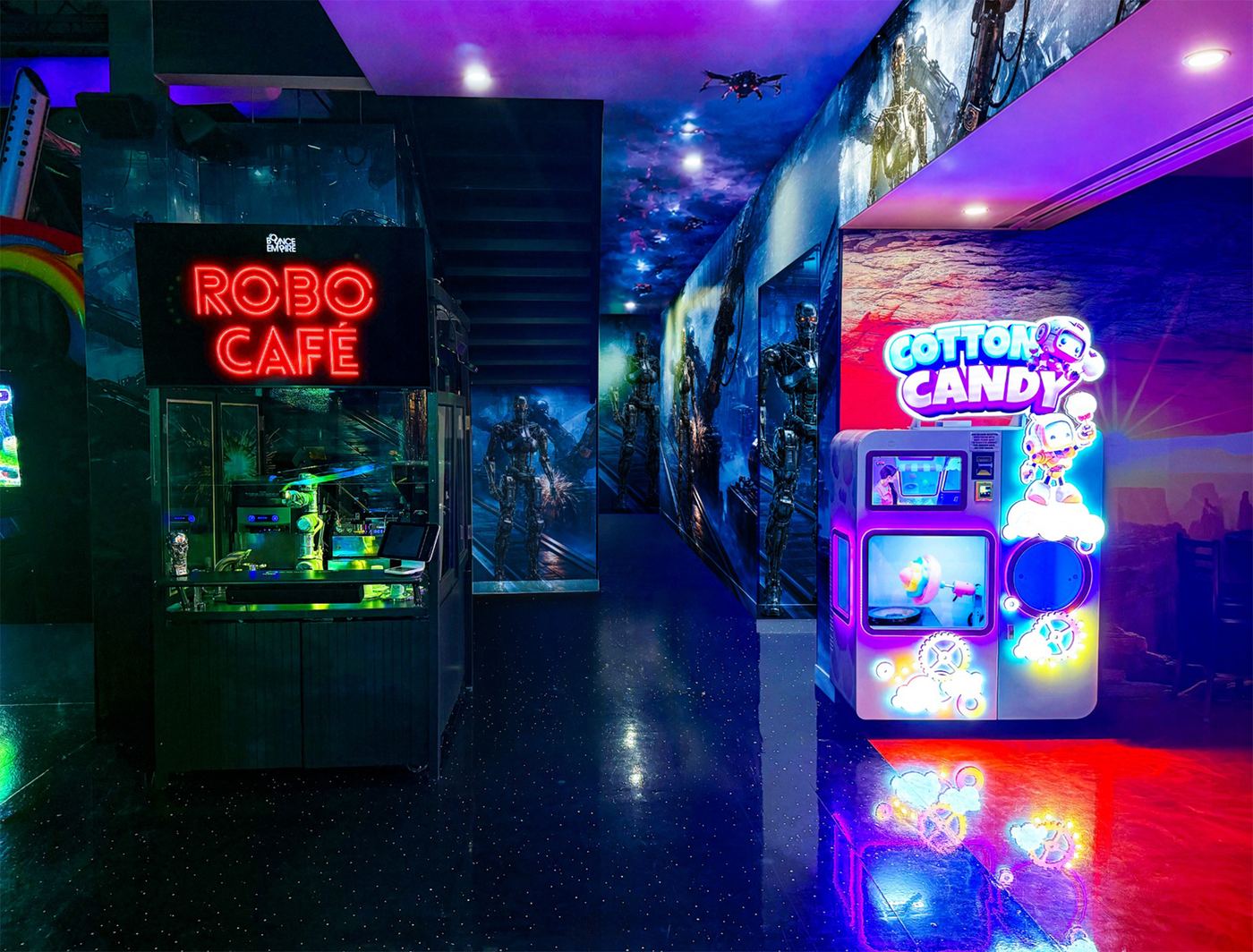 Coffee and cotton candy stand